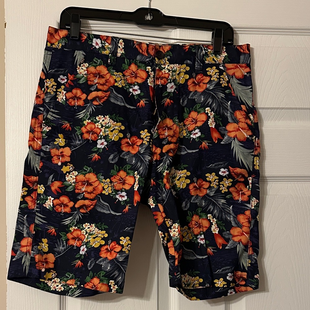 Sovereign Code Men's Floral Board Shorts - Navy and Orange